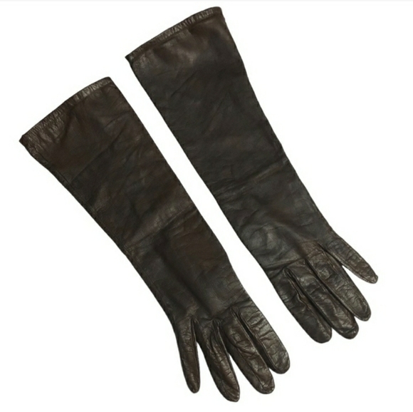 GUIBERT FRERES Vintage Dark Brown Leather GlovesVintage EUC!